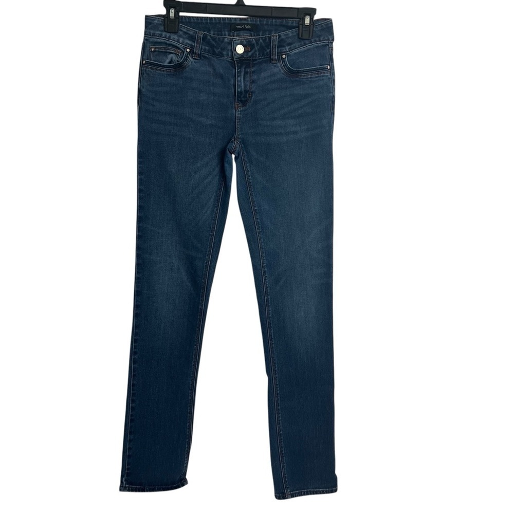 White House Black Market Women’s Blue Jeans Sz 2R Slim Distressed Medium Wash